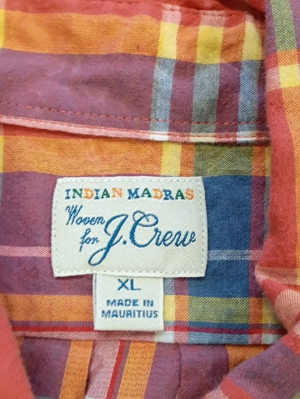 J.Crew Red Multicolor Plaid Short Sleeve Button Down Shirt Size Medium